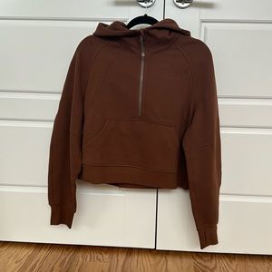 Lululemon Scuba Oversized half zip hoodie XS/S roasted brown